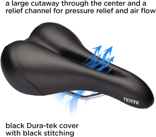 Vista 3 de Terry Liberator Y - Sillín de bicicleta de montaña para hombre, flexible y cómodo, funda Dura-Tek negra