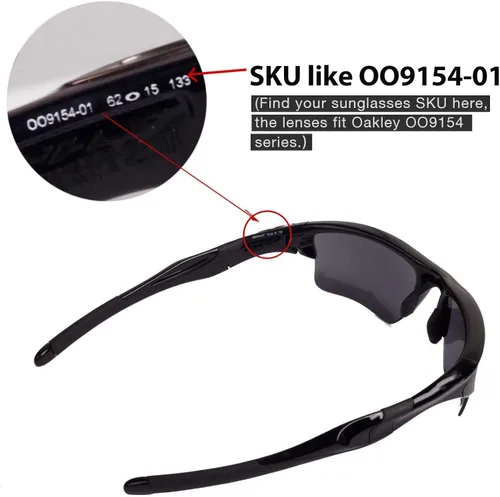 Vista 4 de Walleva Lentes de repuesto y kit de goma para lentes de sol Oakley Half Jacket 2.0 XL, múltiples opciones disponibles