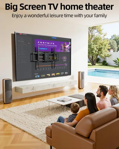 Vista 8 de USX MOUNT Soporte de pared de TV de movimiento completo resistente para televisores de 60 a 120 pulgadas, soporta 220 libras, soporte de pared