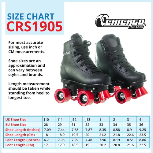 Vista 6 de Chicago Rink Patines para niñas y niños – Zapatos de patinaje duraderos para uso en interiores y exteriores con cuello acolchado en el tobillo