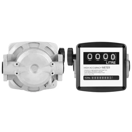 Vista 6 de Medidor de flujo de combustible mecánico, contador de medidor de flujo de gas digital de 1 pulgada 4 para gasolina de queroseno de medida, 1%