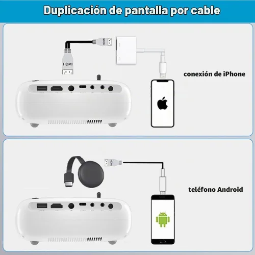 Vista 9 de Mini proyector HD, alimentado por Powerbank, 10000 lúmenes portátil con trípode para viajes al aire libre, compatible con Android, iOS, Windows, TV