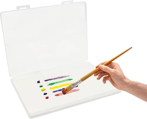 Vista 4 de Paletas húmedas para pintar miniaturas, incluyendo 100 piezas de papel, kit de paleta húmeda para pintura acrílica, paleta de pintura húmeda