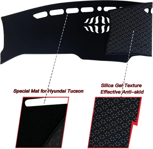 Vista 2 de Cubierta del tapete para salpicadero, consola central interior personalizada compatible con Hyundai Tucson SUV SE SEL Limited 2022 2023, accesorios