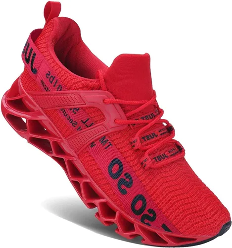 Vista 13 de UMYOGO - Tenis para hombre, atléticos, con suela estilo hoja, para correr, caminar, jugar al tenis, a la moda 1 gris