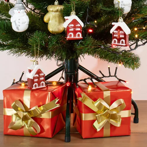 Vista 7 de Soporte de metal para árbol de Navidad artificial resistente y estable con fijación de tornillo para una fácil instalación