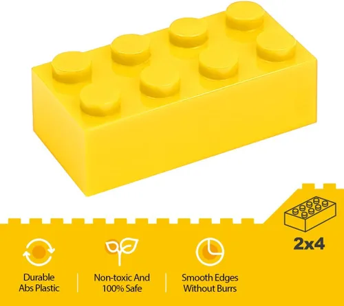 Vista 3 de Ladrillos de construcción clásicos, 100 piezas de bloques de construcción de 2 x 4, juguetes de construcción creativos STEM compatibles con todas
