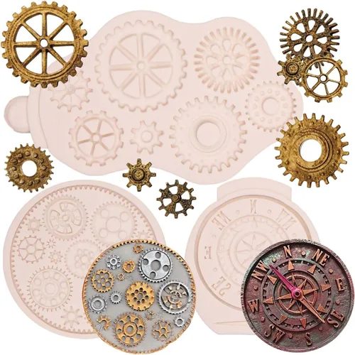 Vista 10 de Moldes de silicona para chocolate con tubos Steampunk, para fondant, para el Día del Padre, decoración de pasteles, cupcakes, galletas, pasta