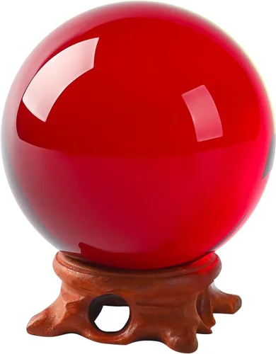 Vista 14 de Bola de Cristal Ámbar Pequeña 60mm/2.3 pulgadas con Soporte de Madera Rosa y Caja de Regalo para Fotografía de Lensball, Adivinadora, Feng Shui