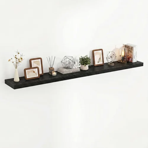 Vista 13 de Acovy Estantes flotantes de 16 pulgadas, estantes flotantes de 16 x 9.25 x 1.5 pulgadas de profundidad para pared, estantes de madera para baño