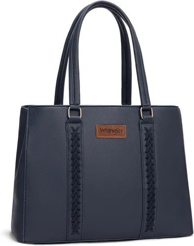 Vista 10 de Bolso de Mano de Doble Compartimento Wrangler para Mujer con Costura a Mano Negro