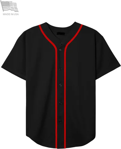 Vista 2 de Hat and Beyond camiseta de béisbol para hombre con botones hipster hip hop