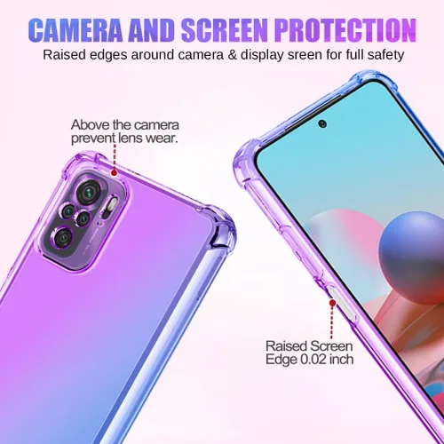 Vista 2 de Funda para Redmi Note 10 4G/Redmi Note 10S M2101K7BG Linda Caso Niñas Mujeres, Gradient Slim Anti Scratch Soft TPU Funda protectora a prueba