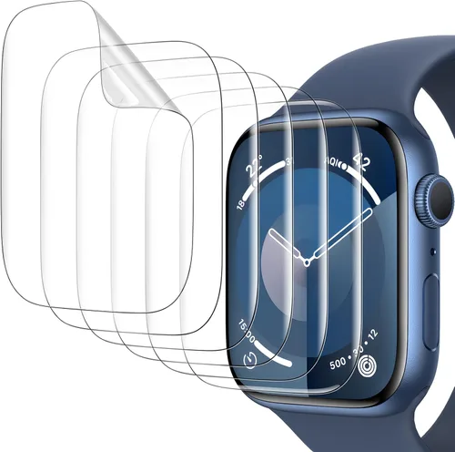 Vista 8 de Misxi 6 unidades Protector de pantalla de TPU suave transparente para Apple Watch Series 3 Series 2 Series 1 38mm, Protector de pantalla de alta