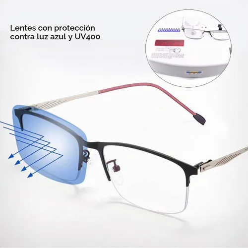 Vista 6 de Transición Fotocrómica Multifocus Bisagra de resorte Gafas de lectura progresiva Gafas de sol anti luz azul Lectores UV