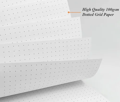 Vista 4 de Papel de rellenado de cuadrícula punteada de argolla clásico, insertos pre-perforados de Happy Planner de 9 argollas, papel de hoja suelta de 100