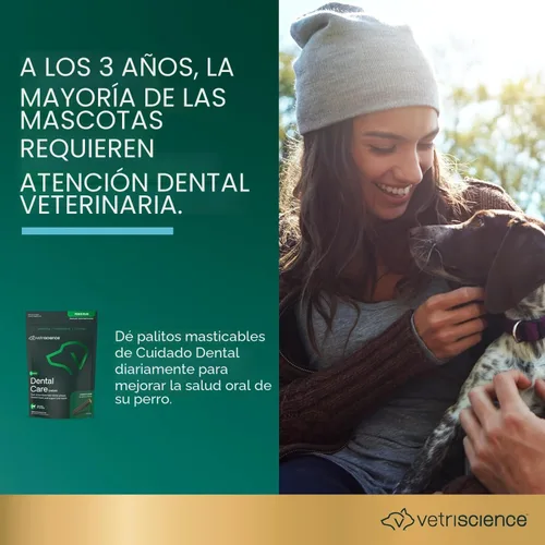 Vista 4 de VetriScience Masticables dentales de boca saludable, palitos Perio Plus para perros, con probióticos, espirulina y zeolitas, refrescante el aliento