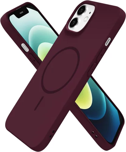 Vista 133 de Oakxco Funda de Silicona Mag Safe para iPhone 12 Pro Max, Funda Magnética Delgada y Fina Compatible con Carga Inalámbrica MagSafe, Bonita Funda