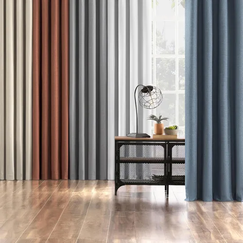 Vista 9 de Sun Zero Channing Grid Texture Draft Shield - Panel de cortina con ojales, 100% opaco, con aislamiento polar, azul, 50 pulgadas de ancho x 63