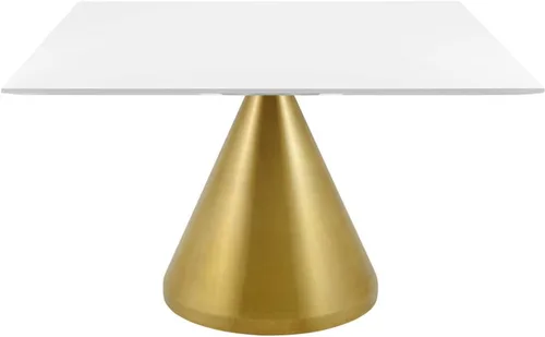 Vista 18 de Modway Tupelo - Mesa de comedor cuadrada de 28 pulgadas, color dorado y blanco