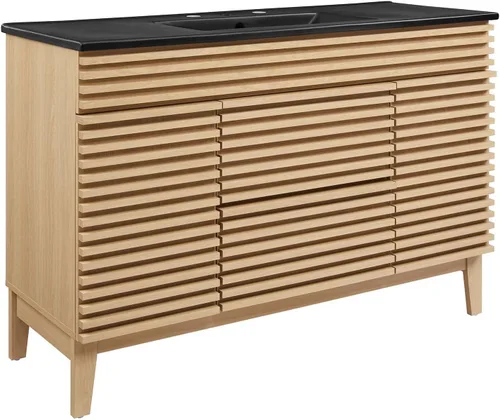 Vista 50 de Modway Render 23.5" tocador de baño en nogal (lavabo no incluido)