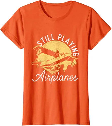 Vista 56 de Still Playing With Airplanes - Camiseta de control remoto RC Avión Piloto, Negro