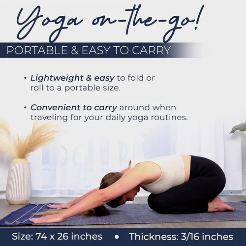 Vista 5 de Y O Gayo Tapete de Yoga Orgánico Hecho a Mano fabricado con 100% Algodón Orgánico Tapete de Yoga - Alfombra de Yoga Natural para Ejercicio