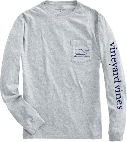 Vista 2 de vineyard vines Kids' Long-Sleeve Vintage Whale Garment-Dyed Pocket Tee