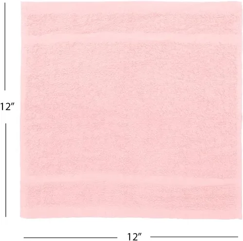 Vista 3 de Avalon Towels Wash Cloths for Showering 24 Pack Face Towels 100% Cotton Baby Pink Washcloths 12x12 Wash Rags, Facial Towel, Fingertip Towel,Bath Rags