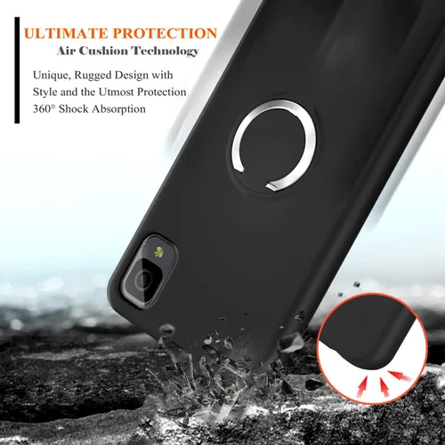Vista 4 de NZND TCL 30 LE - Funda de silicona para TCL 30Z (T602DL), con protector de pantalla de vidrio templado (cobertura máxima), protector de cuerpo