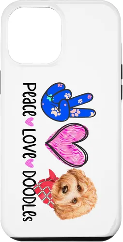 Vista 6 de Funda de regalo para iPhone 15 Peace Love Doodles Goldendoodle Dog Golden Labradoodle
