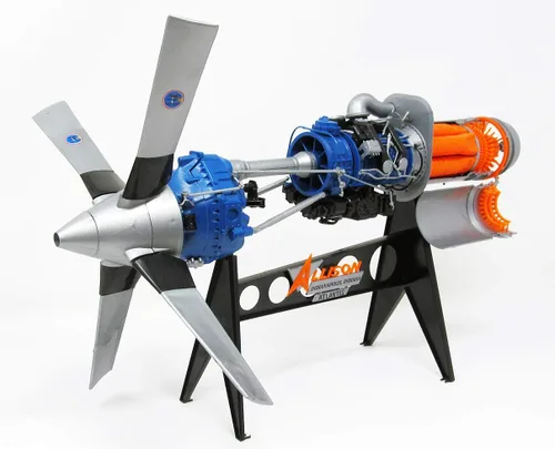 Vista 2 de Allison Modelo 501-D13 Prop-Jet Motor de aeronave (STEM) 1/10 Escala Kit