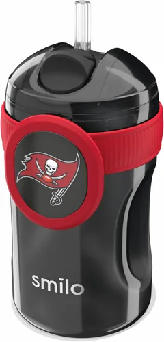Vista 18 de Smilo Vaso con popote de Arizona Cardinals con licencia oficial de la NFL, para bebés y niños pequeños, con popote de silicona ponderado y capacidad