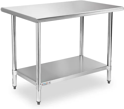 Vista 33 de STABLEINK Mesa de acero inoxidable con protector contra salpicaduras de 30 Con Backsplash