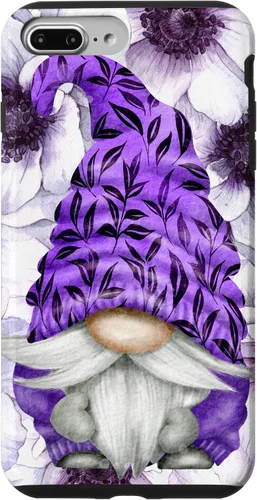 Vista 12 de Unique Purple Gnome with Lilac Anemones Floral Aesthetic Case for iPhone 17