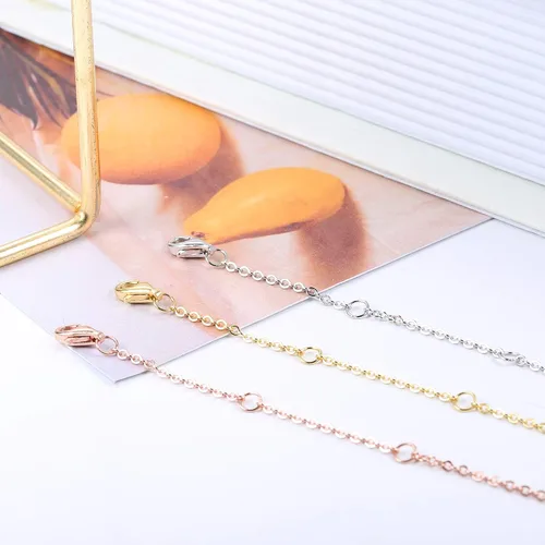 Vista 2 de Milacolato Juego de 3 extensores de cadena de collar de plata de ley en oro oro rosa y plata con cierre de langosta de brazalete longitud ajustable