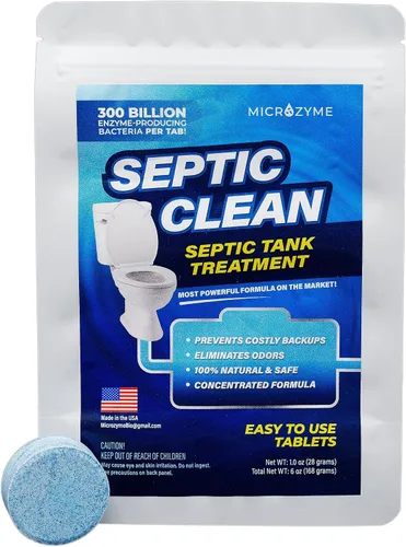 Vista 3 de SEPTIC CLEAN Tabletas de tratamiento limpiador de tanques sépticos con bacterias Suministro de 6 meses de tabletas solubles en agua para un