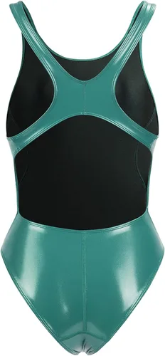 Vista 2 de Crystal Diamond Starlight Esmalte Brillante Wetlook Racing Traje de baño Slim Mono Mono
