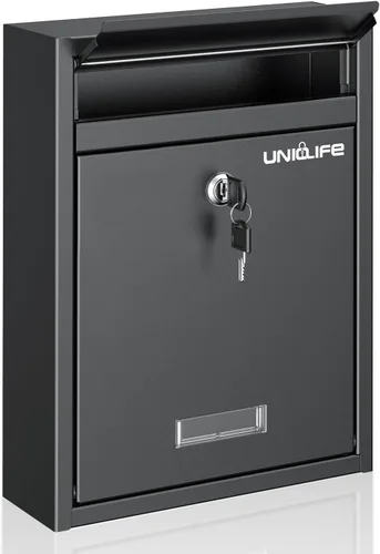 Vista 8 de Uniclife Buzón de Montaje en Pared para Exterior, Buzón Grande con Cerradura de Combinación, Buzón de Seguridad para Casa, Caja Segura para Depósito