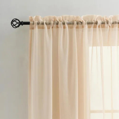 Vista 69 de MYSTIC-HOME Juego de cortinas de niveles transparentes blancas para cocina de 24 pulgadas de largo, tratamiento de cortinas para ventanas pequeñas