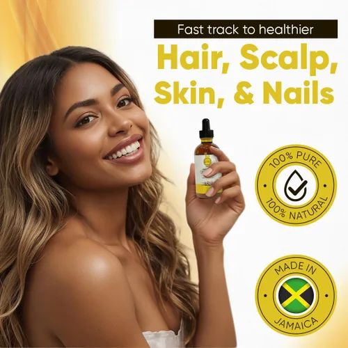 Vista 2 de Aceite de ricino negro jamaicano – Aceite de ricino 100% puro para el crecimiento del cabello, cuidado del cuero cabelludo, piel brillante y uñas.