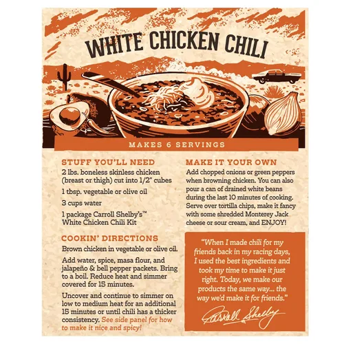 Vista 3 de Carroll Shelby's Original Texas Brand White Chicken Chili Kit 3oz Box (Pack of 1)