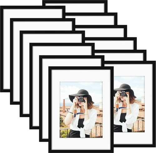 Vista 124 de Picrit - Juego de 12 portarretratos de 4 x 6 pulgadas, para fotos de 3.5 x 5 con paspartú o 4 x 6 pulgadas sin paspartú, marcos para colgar