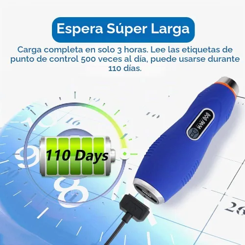 Vista 4 de JWM iButton Guard Tour Patrol System con linterna