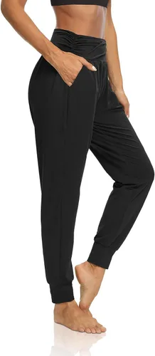 Vista 2 de DIBAOLONG - Pantalones de yoga sueltos para hacer ejercicio, casuales, cómodos, con bolsillos