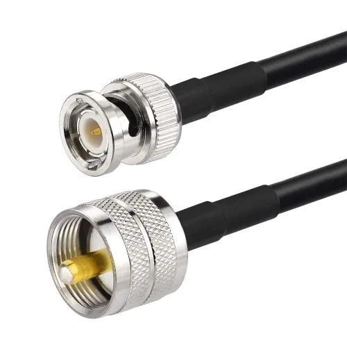Vista 2 de Eightwood Cable UHF PL259 macho a BNC macho RG58 coaxial de 3 pies para radio CB, radio ham y radio amateur, medidor SWR