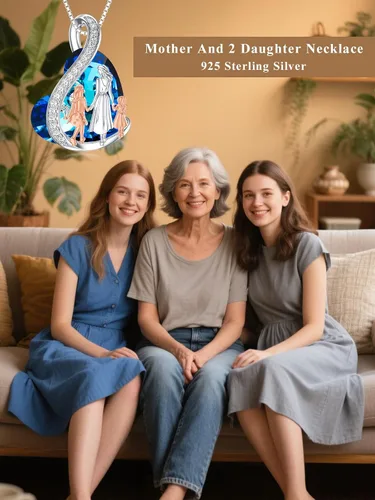 Vista 4 de Collar de Hermana de Plata de Ley - Joyería de Cumpleaños para Hermanas y Amigas