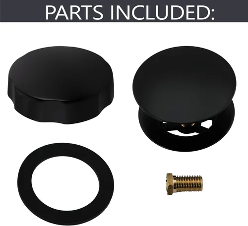 Vista 2 de Westbrass Moldura estándar para residuos de baño de accionamiento por cable, negro mate, D50T-62