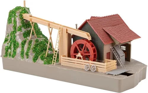 Vista 4 de Faller 130225 Molino con rueda hidráulica con bomba HO Scale Kit de construcción