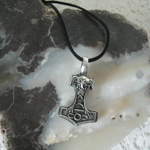 Vista 5 de Thors Hammer Necklace, handmade jewelry pagan norse viking witch witchcraft medieval gothic